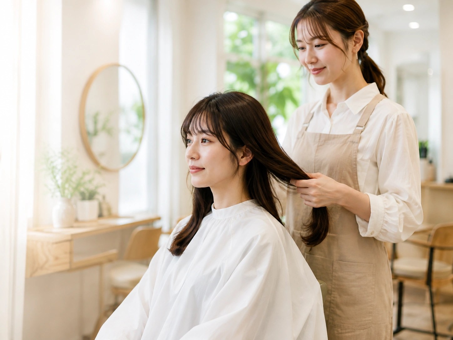 天神・大名の美容室 Hair Salon Soleil の施術風景と店内