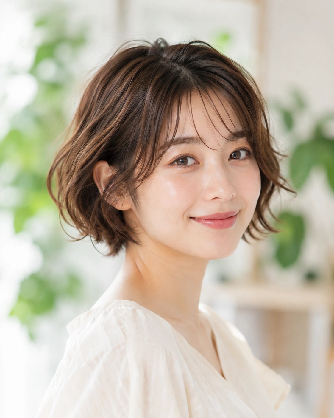 やわらかい質感のデジタルパーマのヘアスタイル